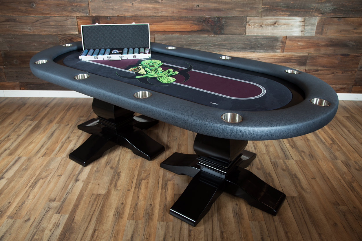 "The Undead" iShowroom Custom Elite Poker Game Table W/ "No Brainer" 500 Pc. Chip Set (3)