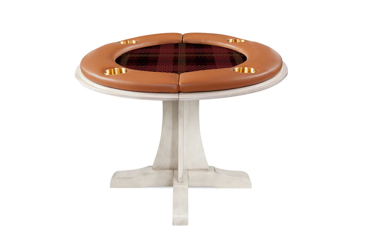 The Luna Poker Table (w/ 4 Chairs)  - Pumpkin Spice 